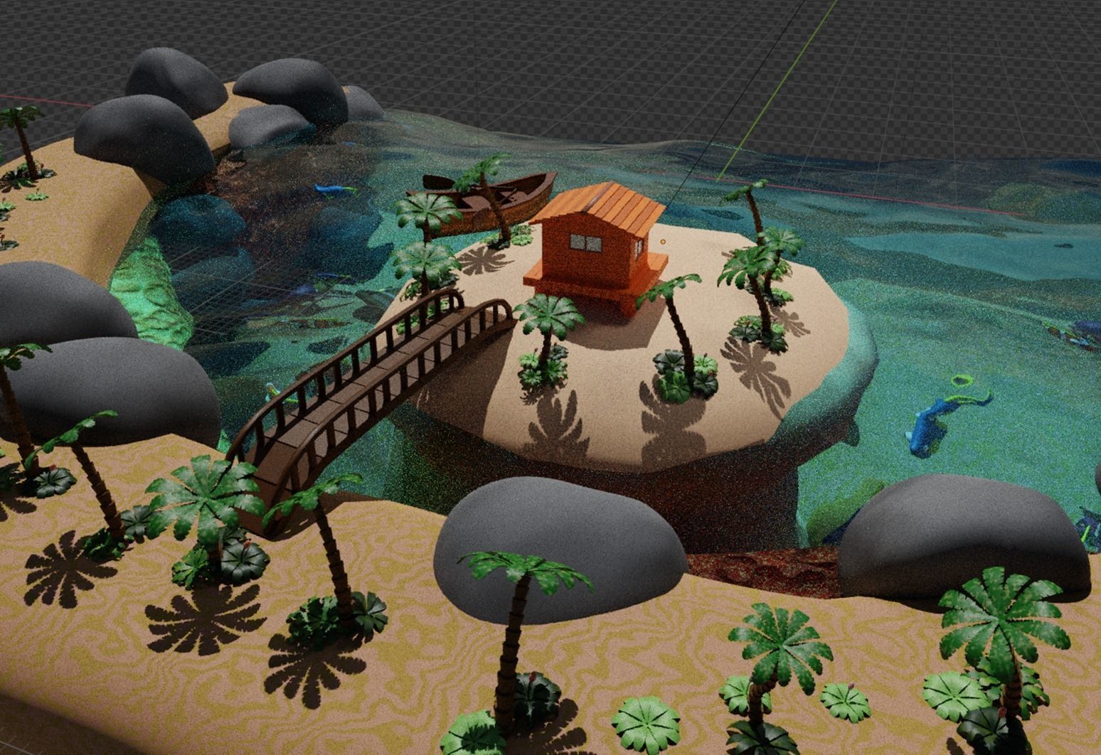 Treasure Island Scenery Low-poly 3D model_1
