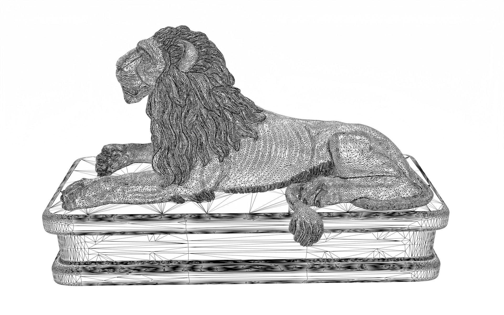  Lion statuette 3D print model_7