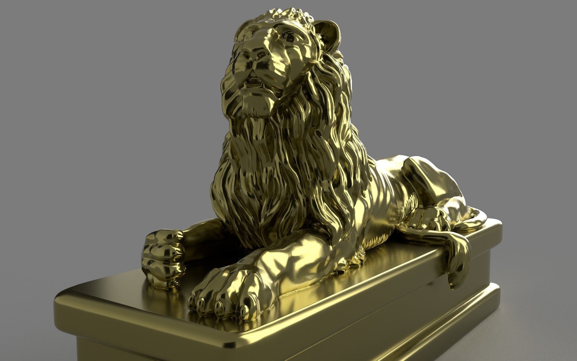  Lion statuette 3D print model_6