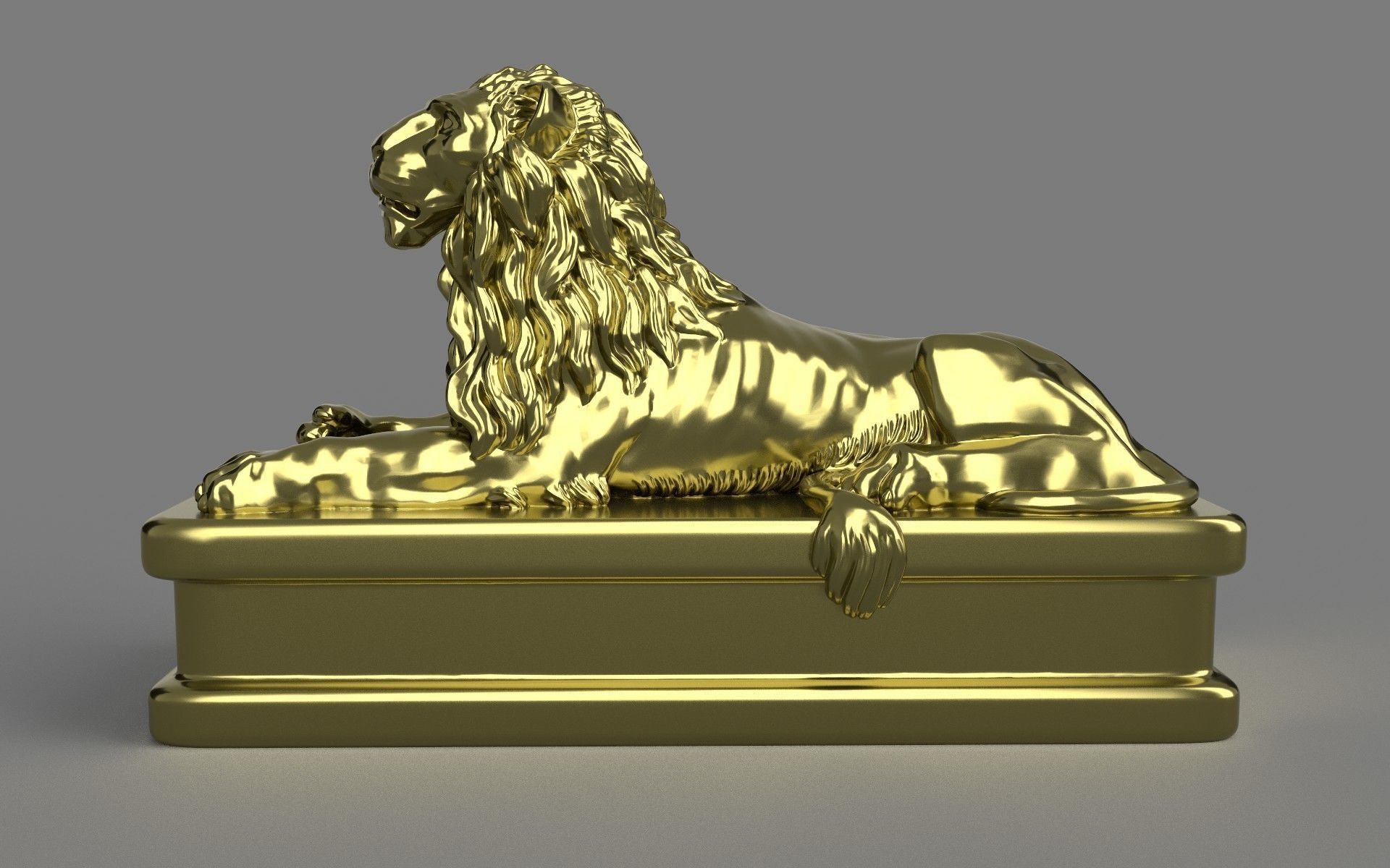  Lion statuette 3D print model_2