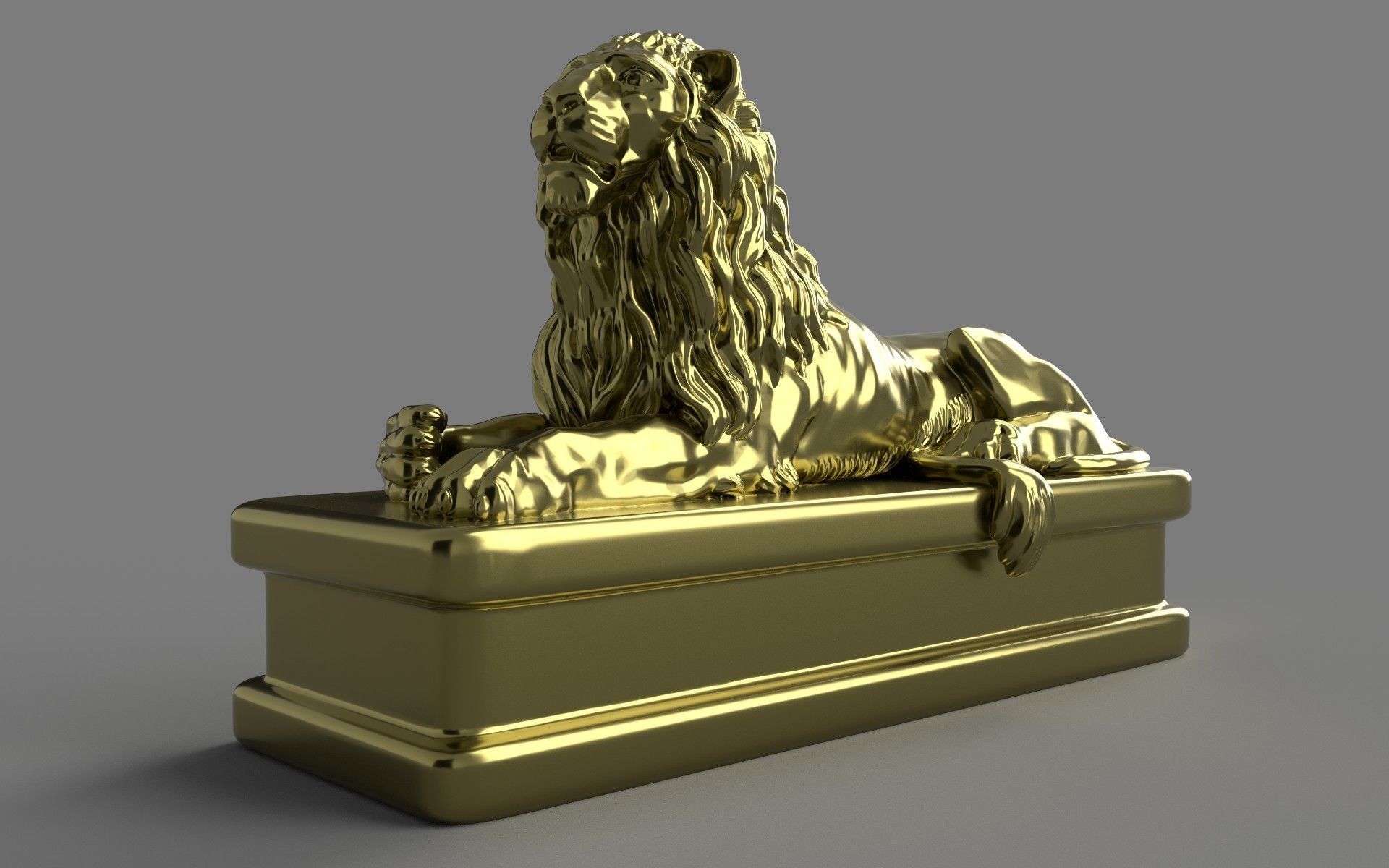  Lion statuette 3D print model_1