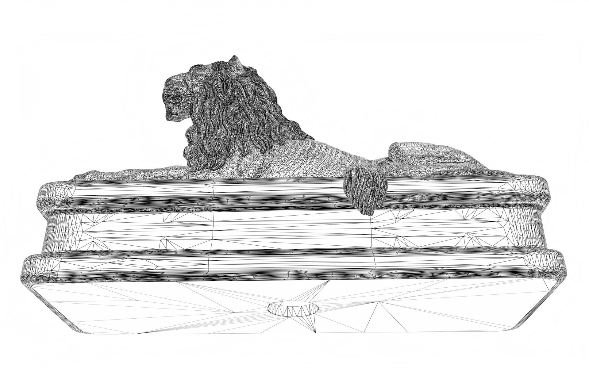  Lion statuette 3D print model_9