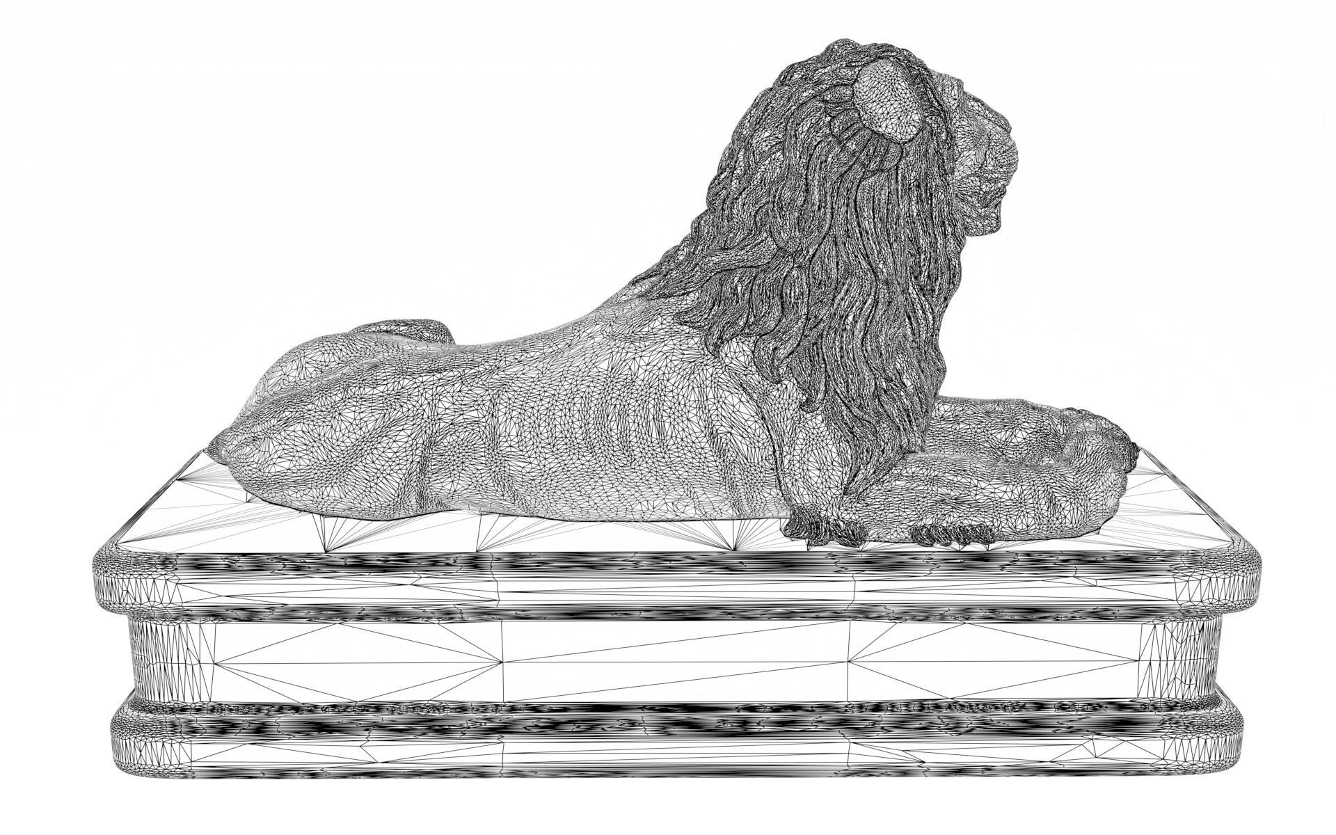  Lion statuette 3D print model_8