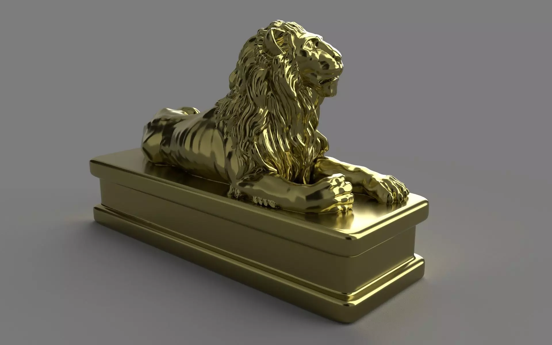  Lion statuette 3D print model_0