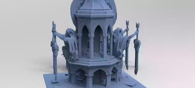 Steampunk Medieval Tower Halloween 2 3D model