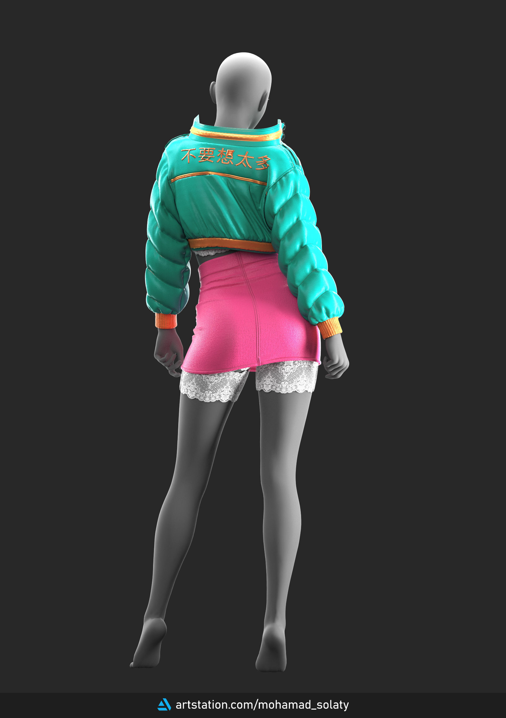 Girls Outfit 15 - Marvelous Designer with Video Process 3D model_4