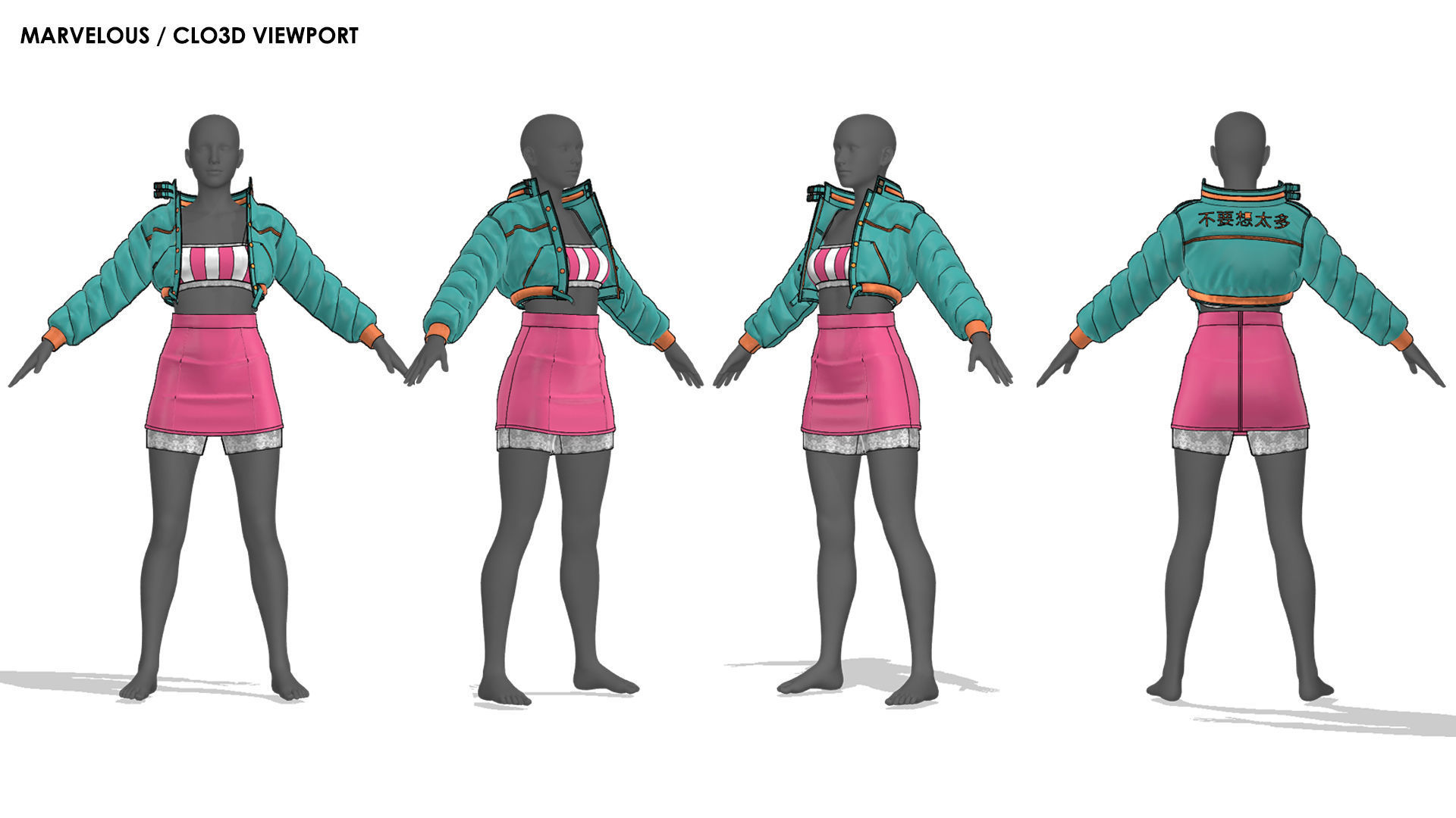 Girls Outfit 15 - Marvelous Designer with Video Process 3D model_7