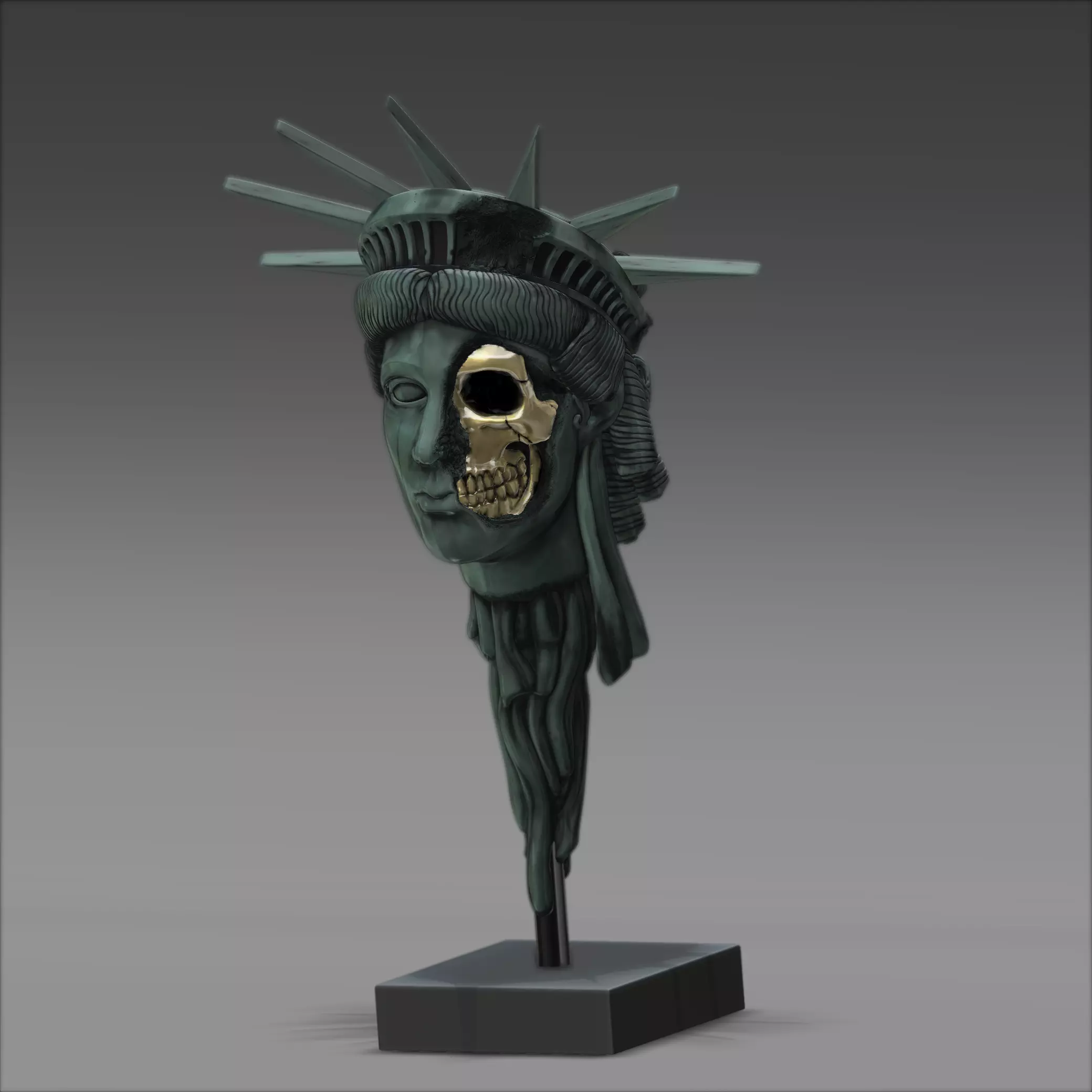The Head of Liberty v2 3D print model_0