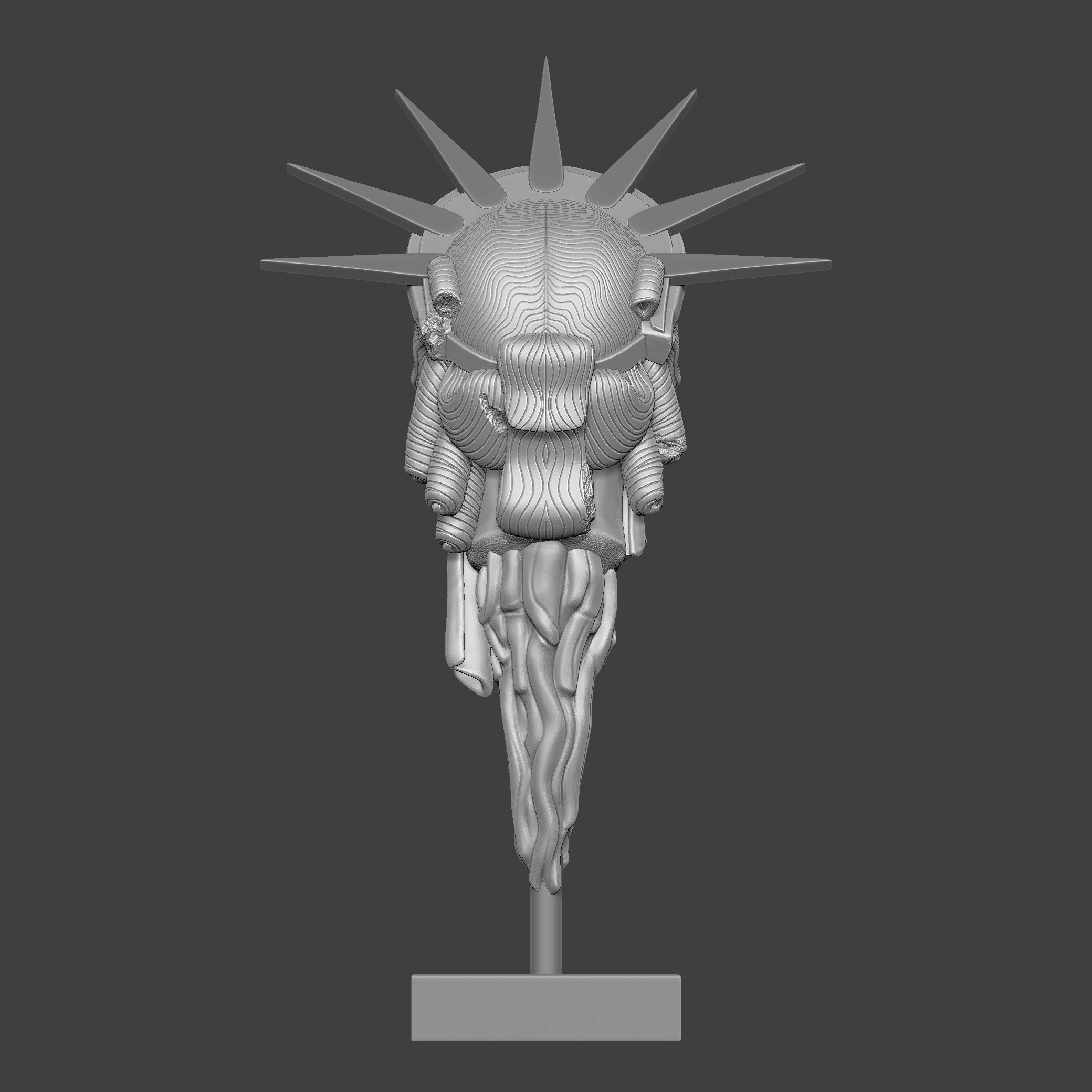 The Head of Liberty v2 3D print model_7