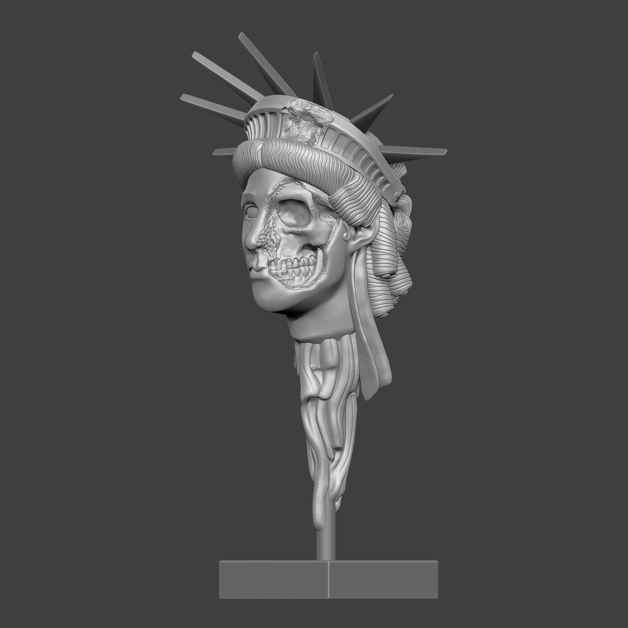 The Head of Liberty v2 3D print model_10