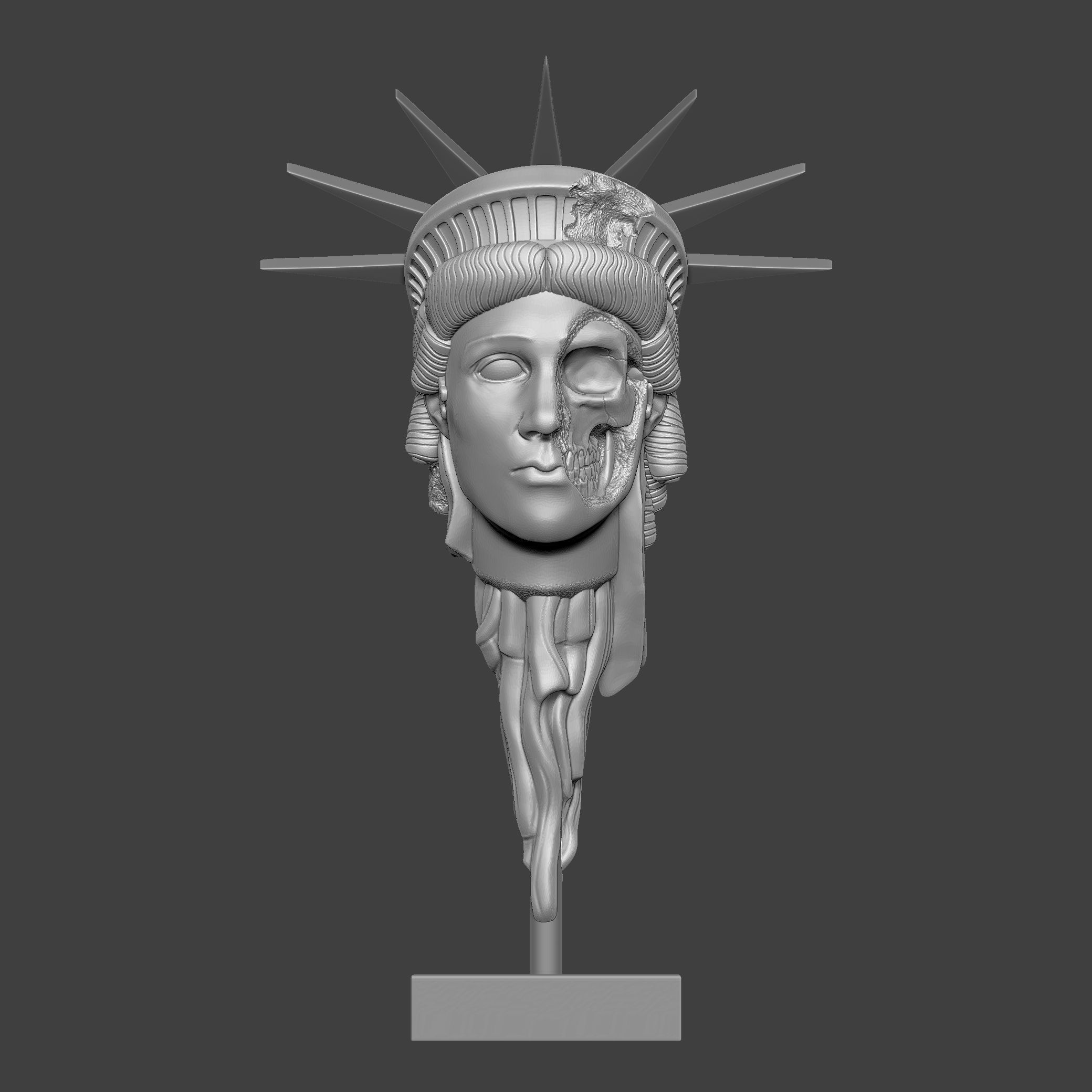 The Head of Liberty v2 3D print model_11