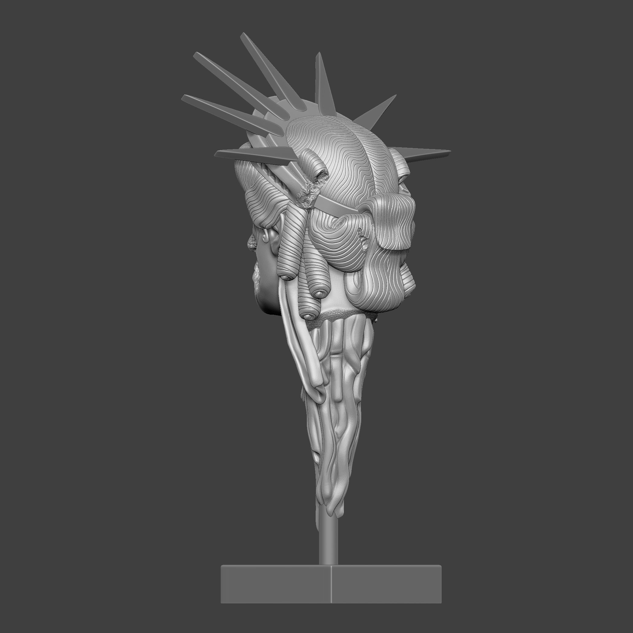 The Head of Liberty v2 3D print model_8
