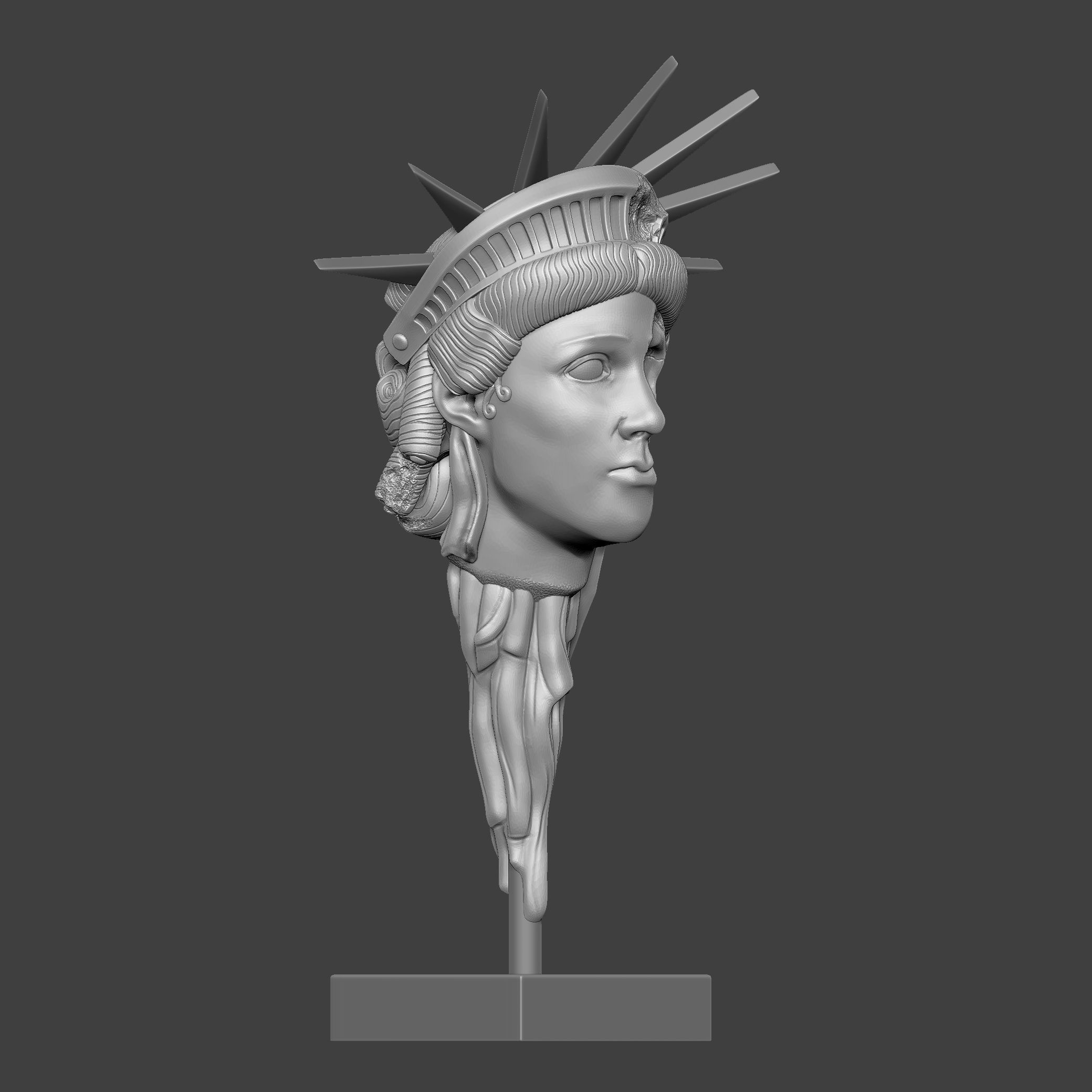 The Head of Liberty v2 3D print model_4