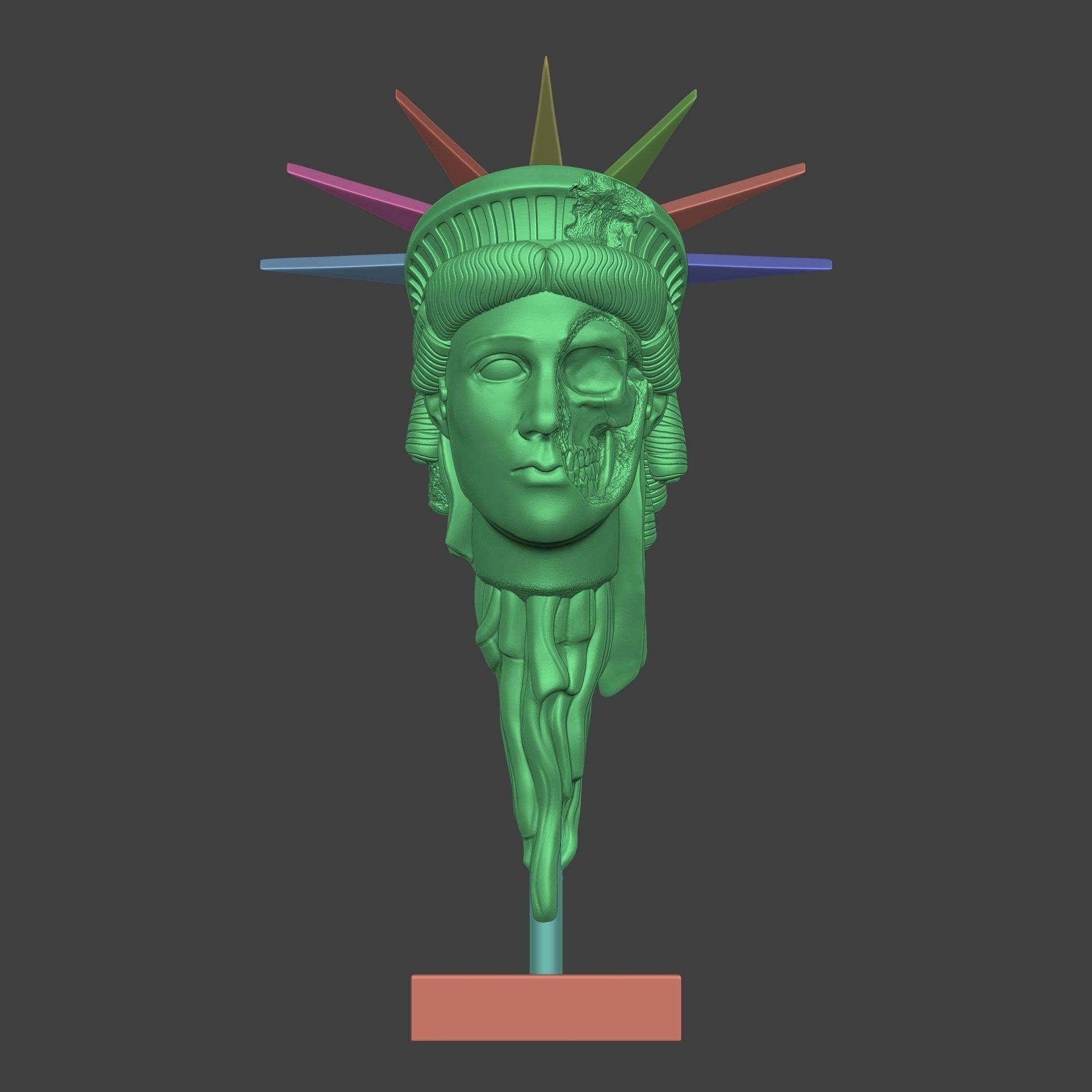 The Head of Liberty v2 3D print model_14