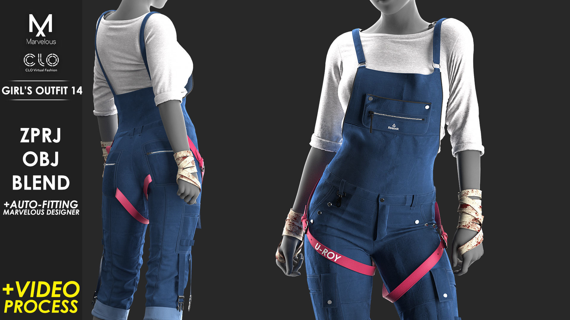 Girls Outfit 14 - Marvelous Designer with Video Process 3D model | CGTrader