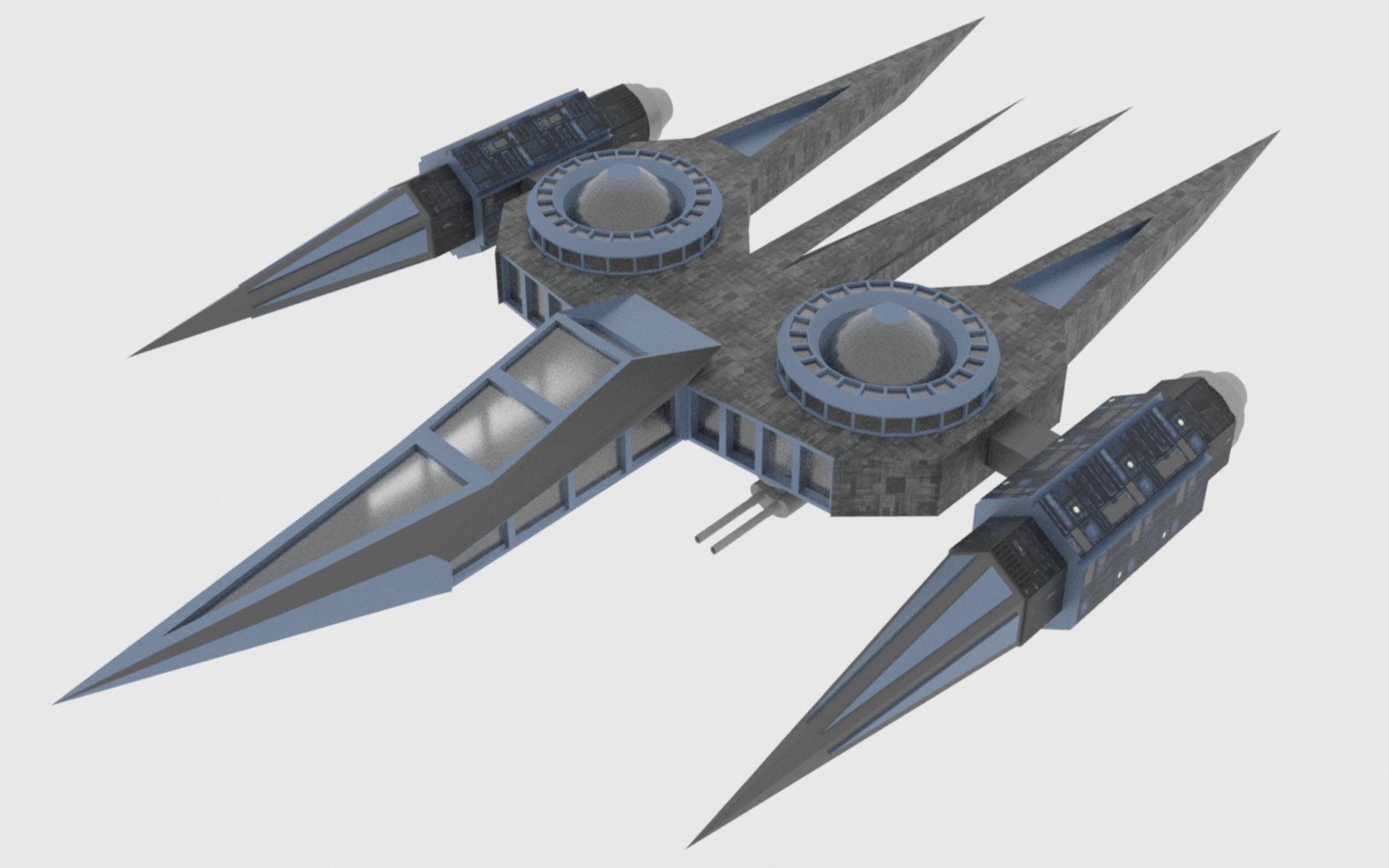 Zenit-A Spaceship Low-poly 3D model_7