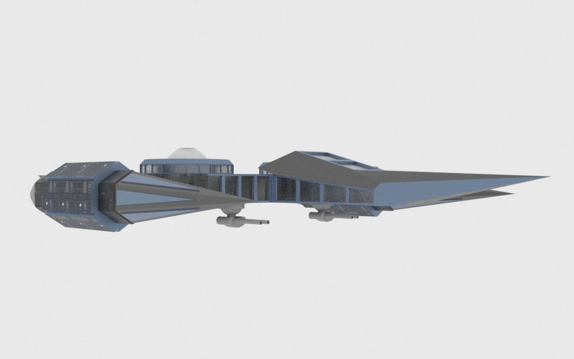 Zenit-A Spaceship Low-poly 3D model_11