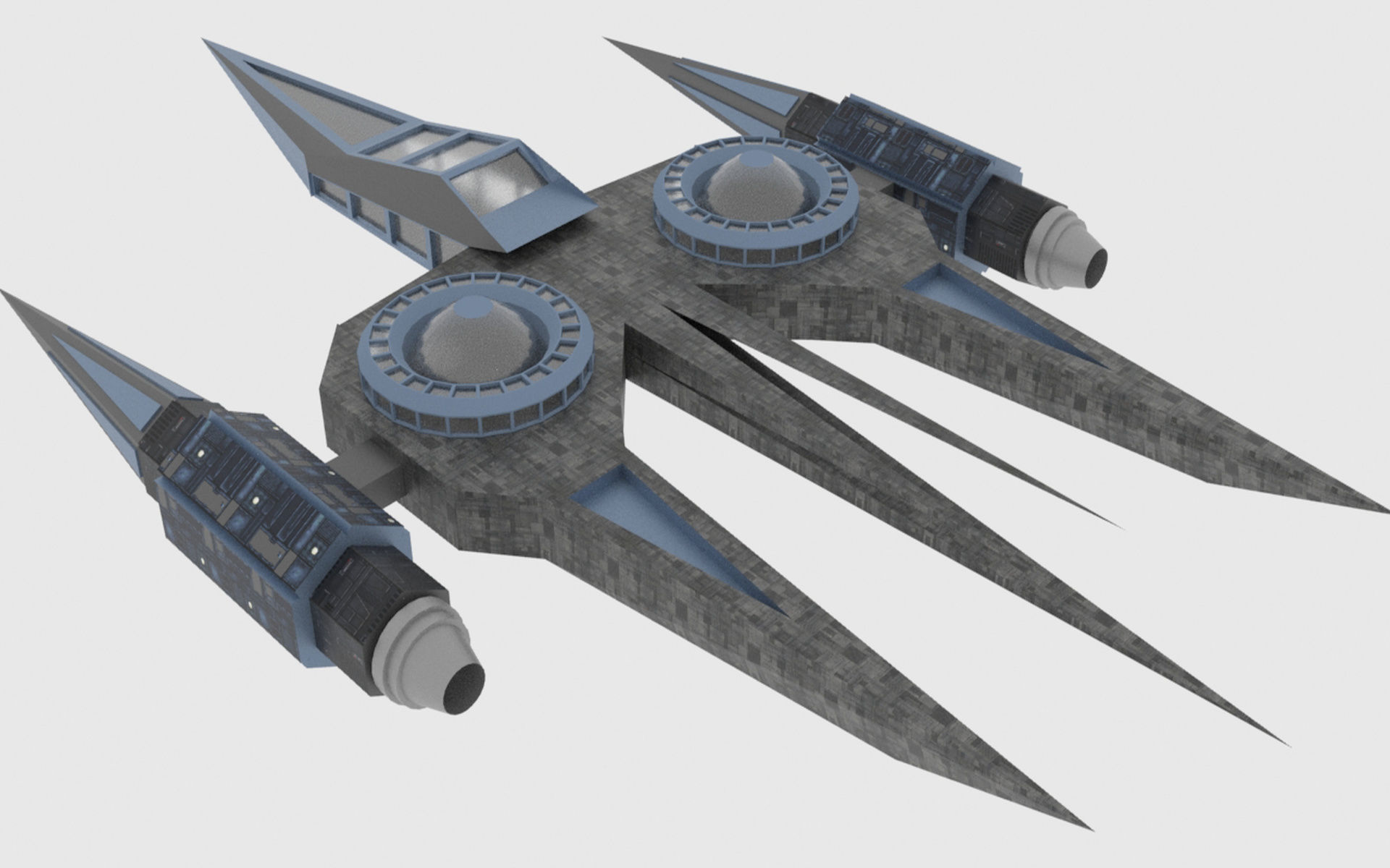 Zenit-A Spaceship Low-poly 3D model_1