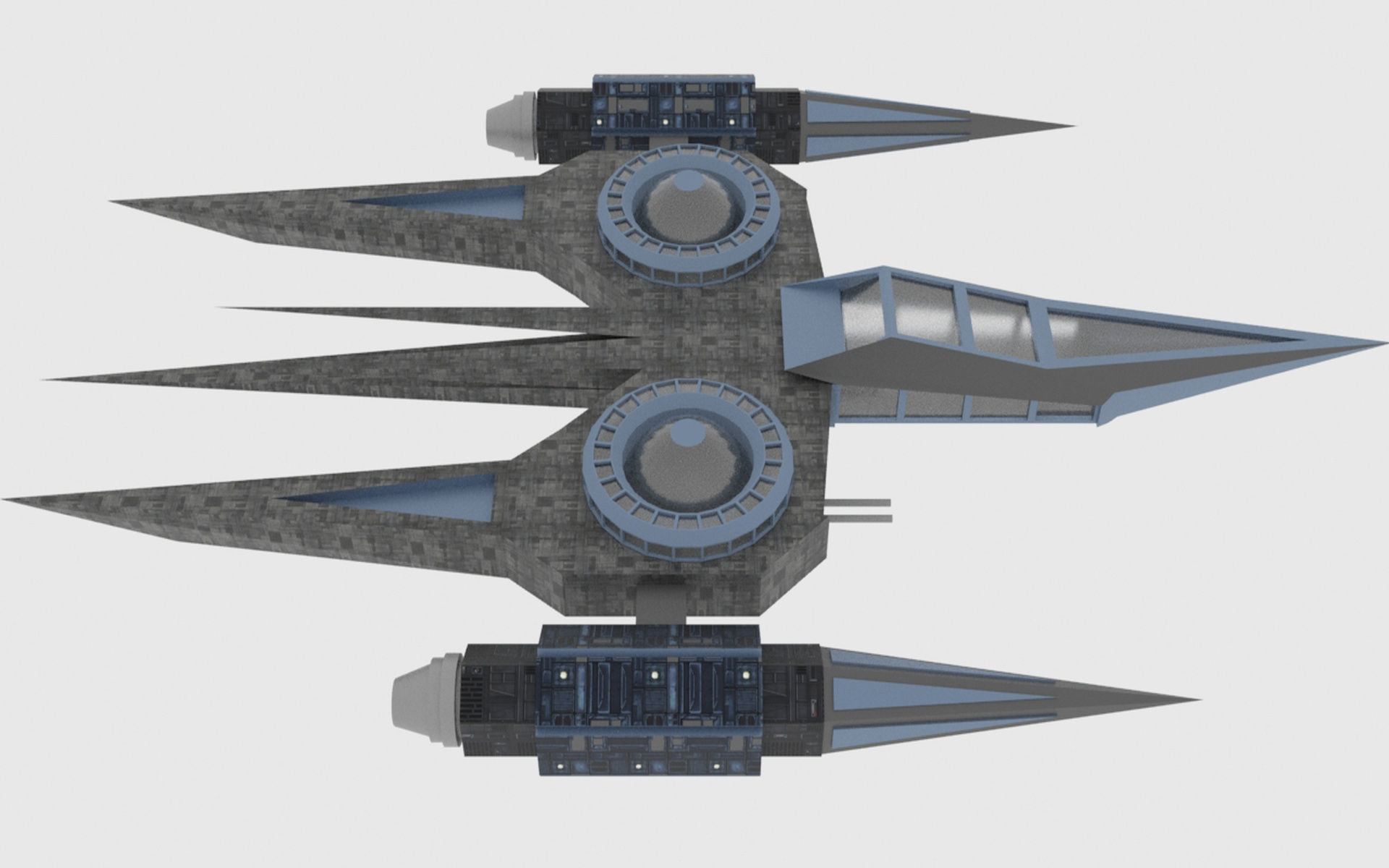 Zenit-A Spaceship Low-poly 3D model_9