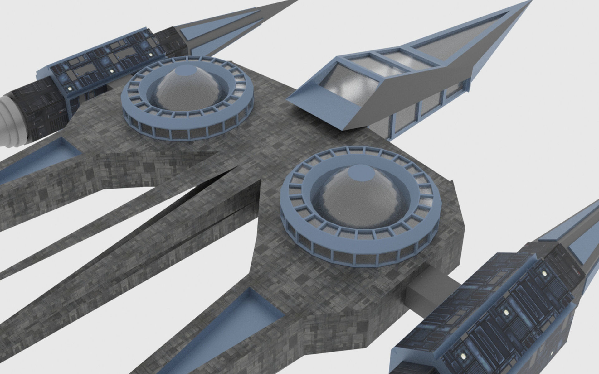 Zenit-A Spaceship Low-poly 3D model_2