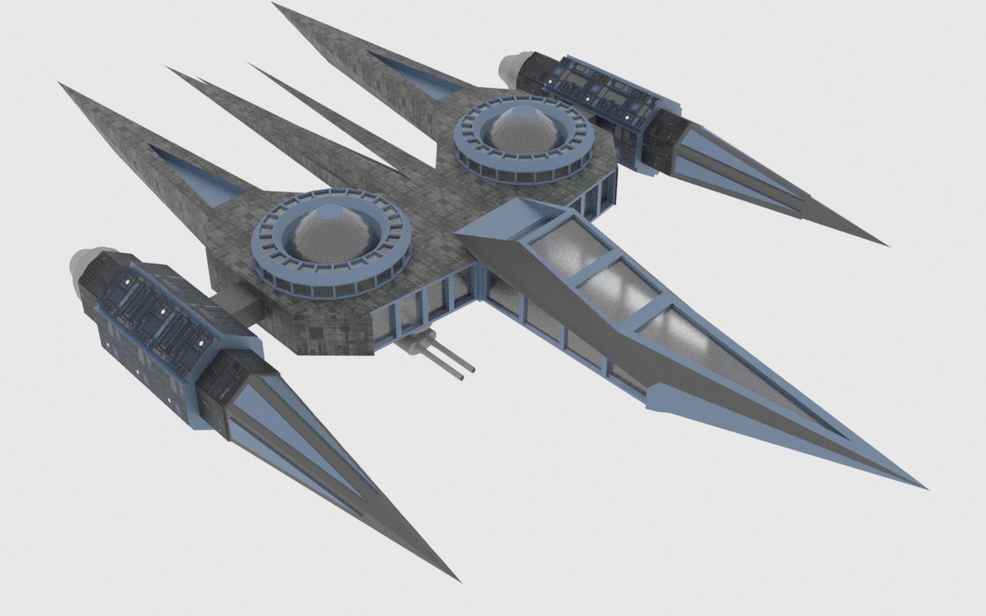Zenit-A Spaceship Low-poly 3D model_10
