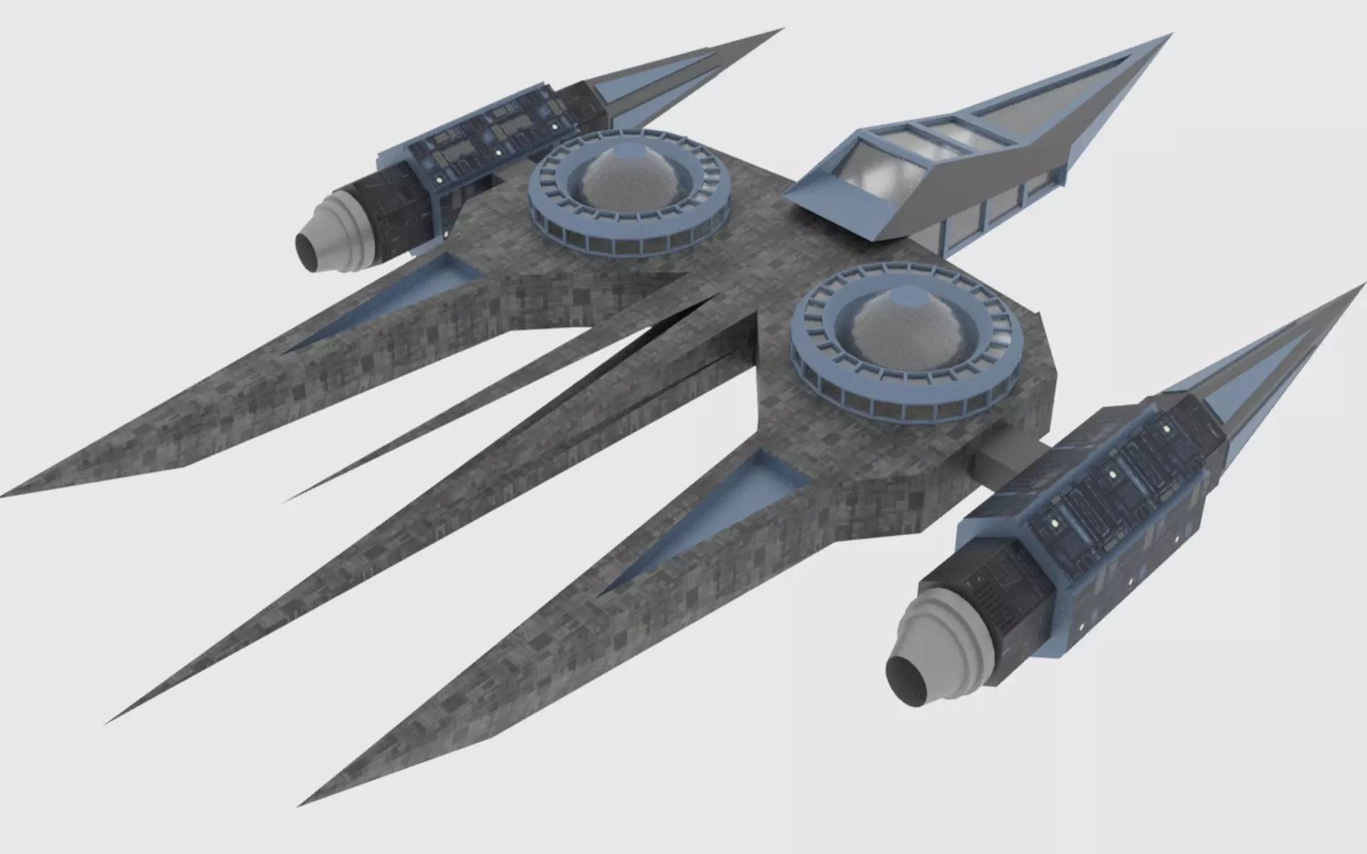 Zenit-A Spaceship Low-poly 3D model_0