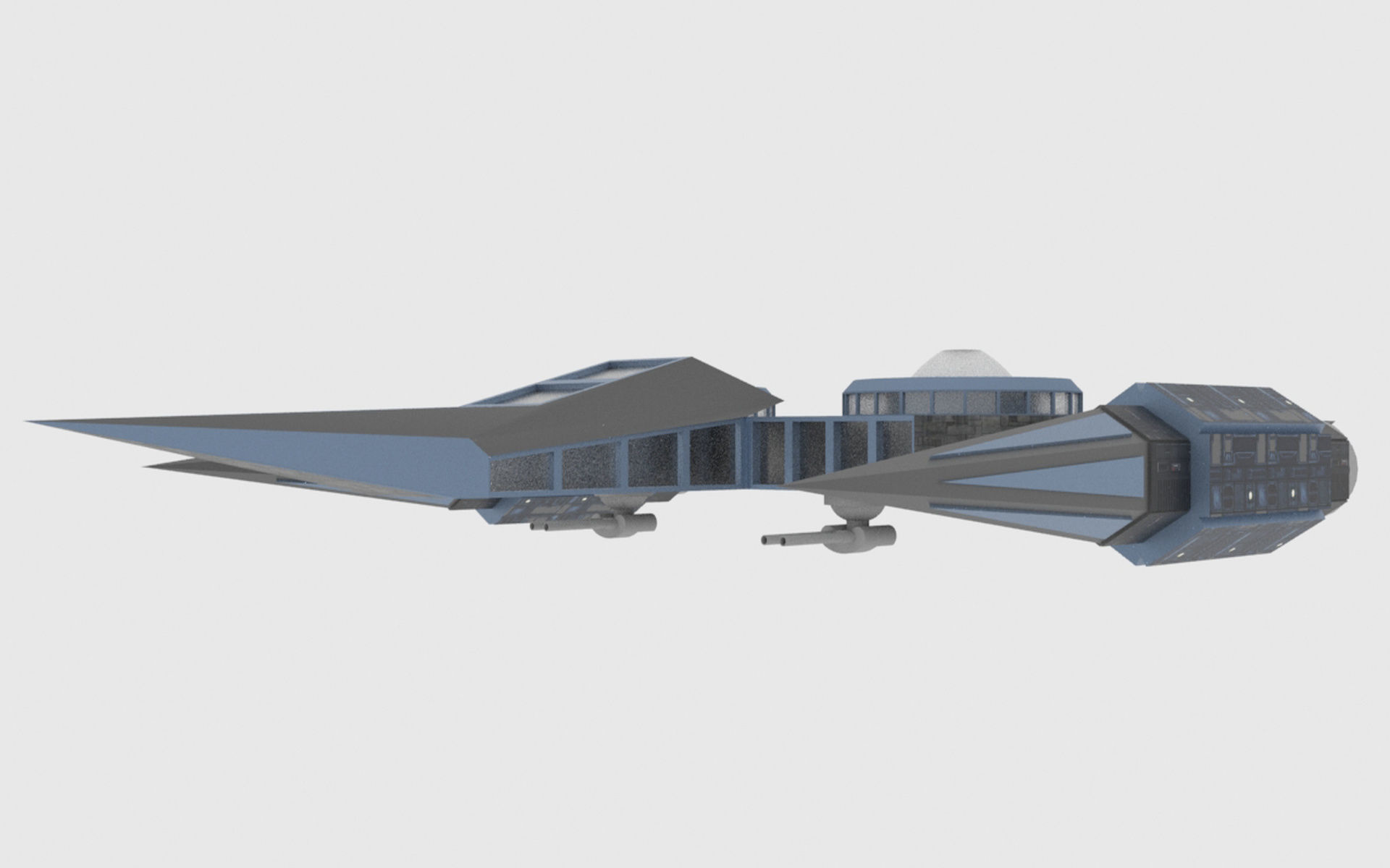 Zenit-A Spaceship Low-poly 3D model_3