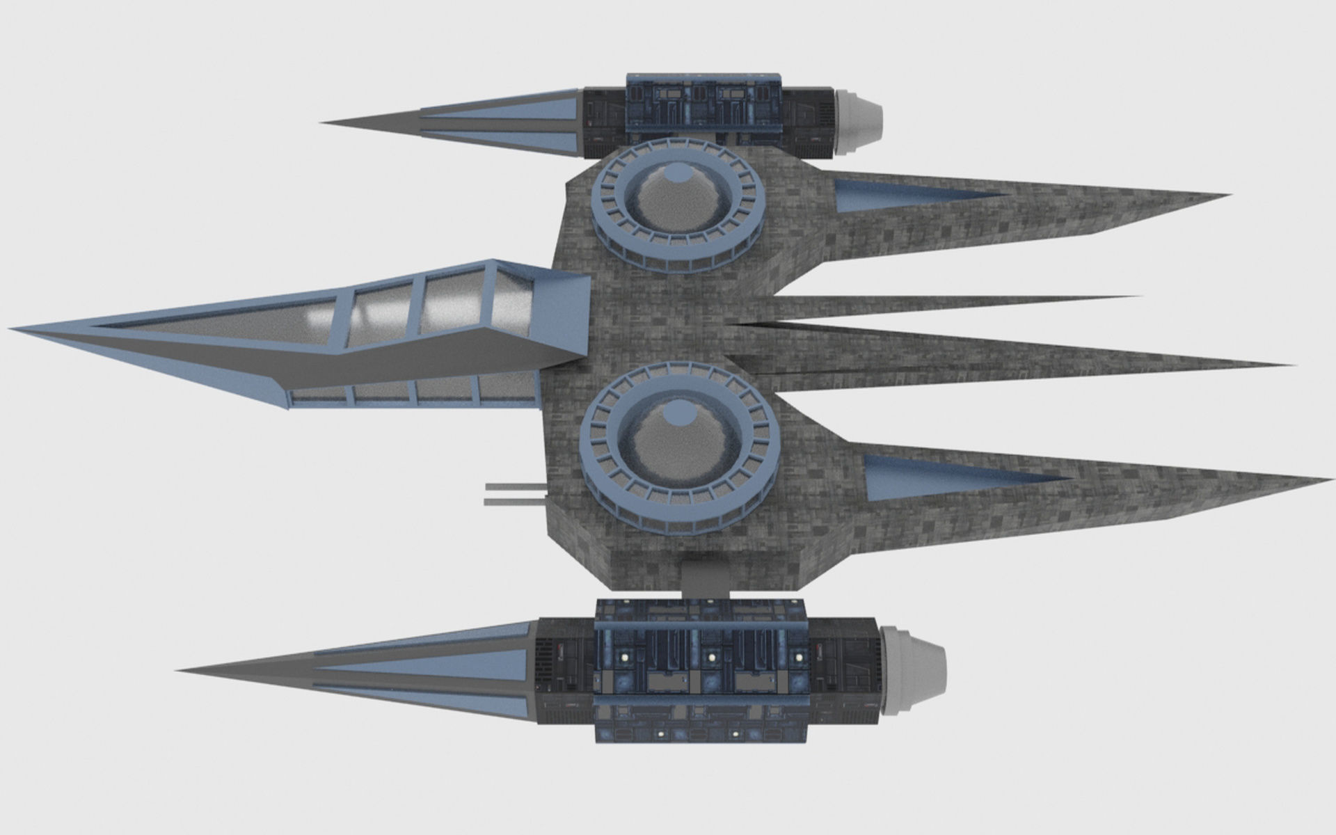 Zenit-A Spaceship Low-poly 3D model_8