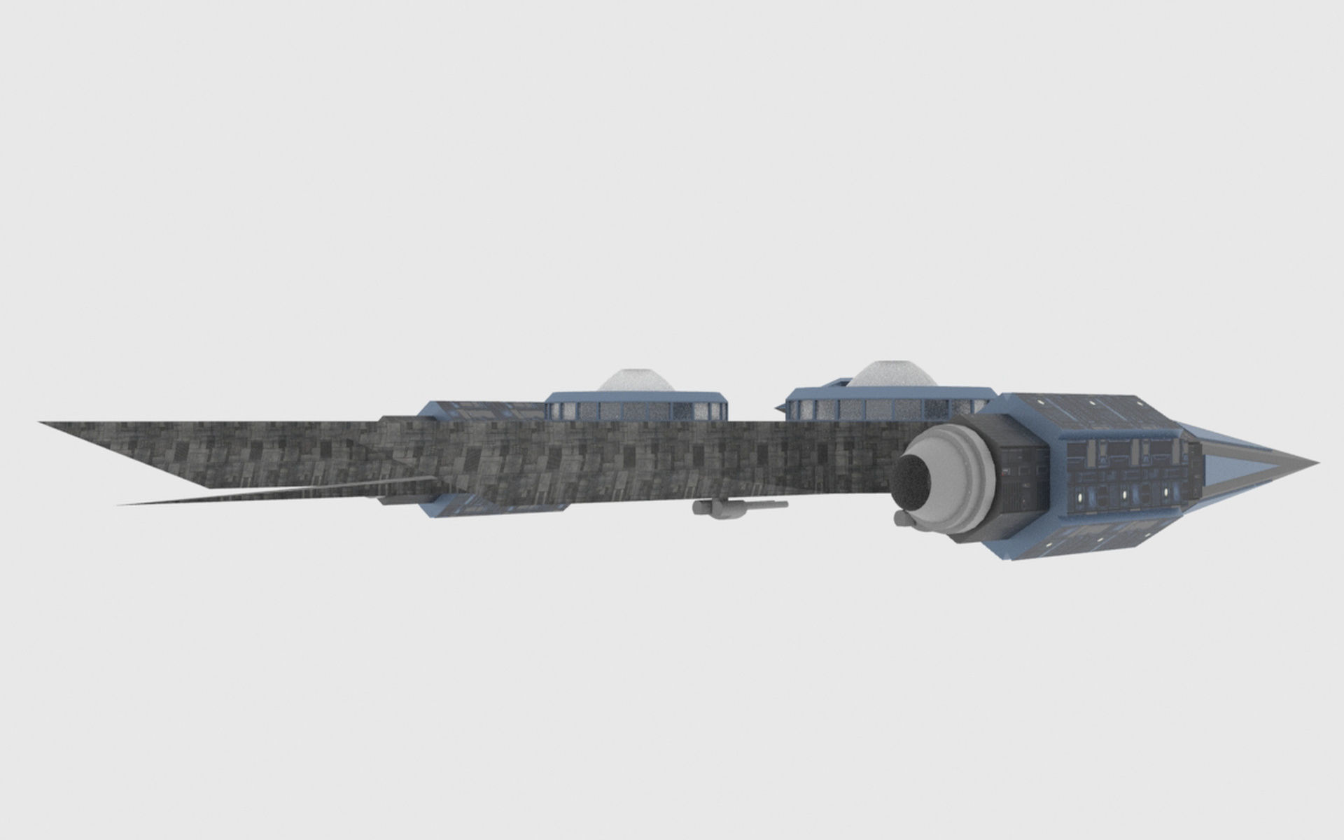 Zenit-A Spaceship Low-poly 3D model_5