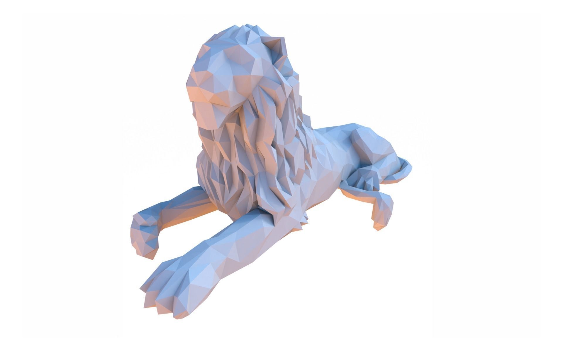 Cartoon lion 3D print model_6
