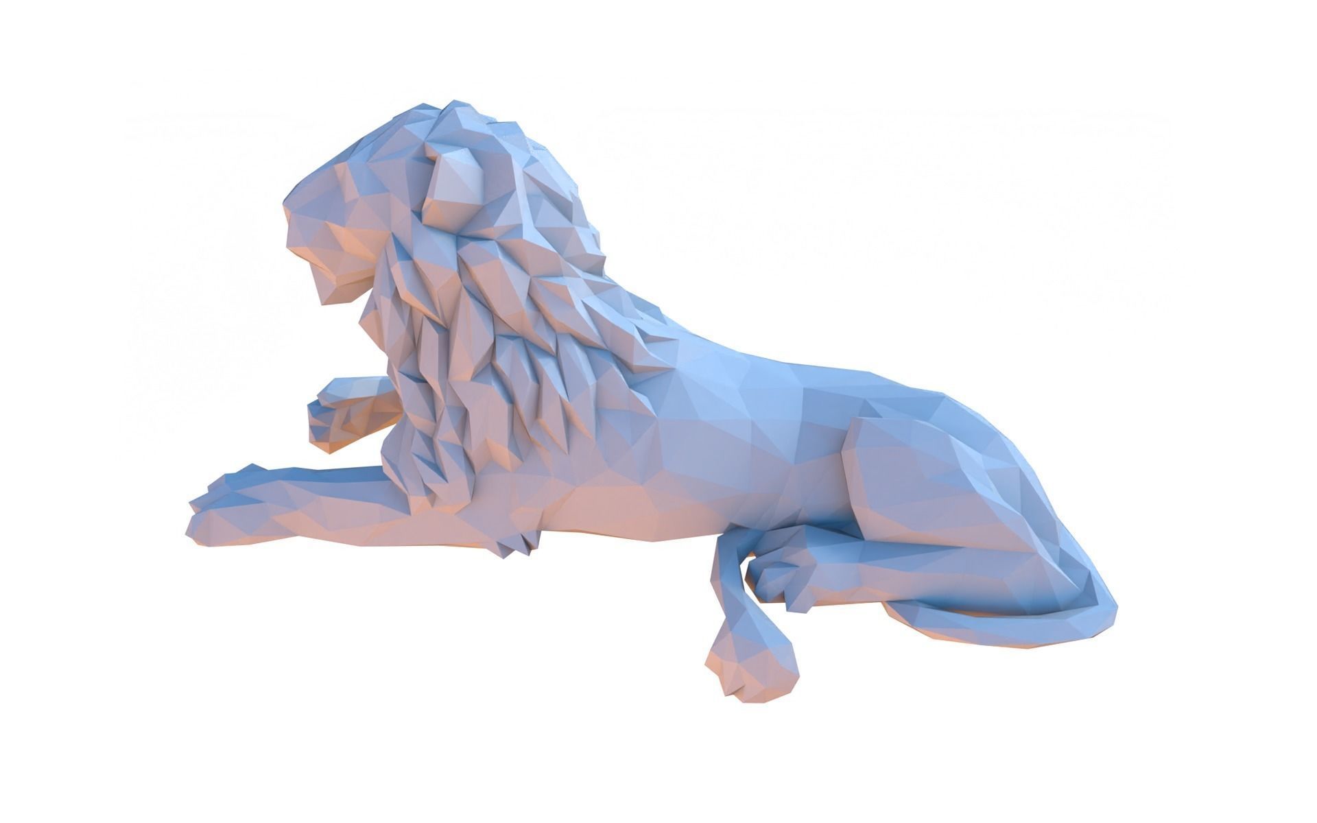 Cartoon lion 3D print model_8