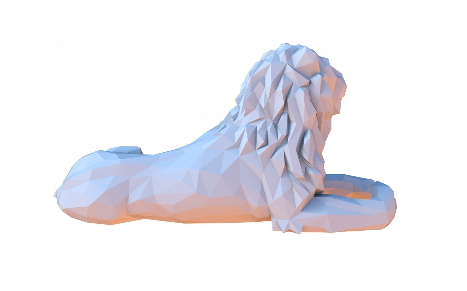 Cartoon lion 3D print model_9