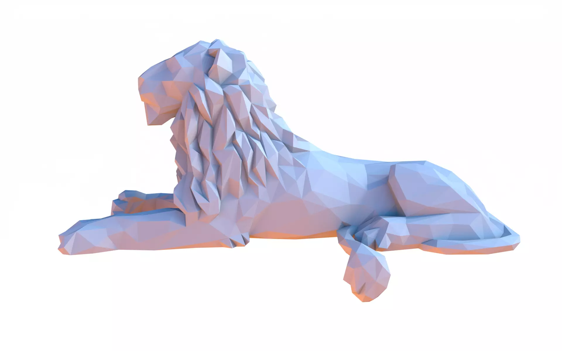 Cartoon lion 3D print model_0