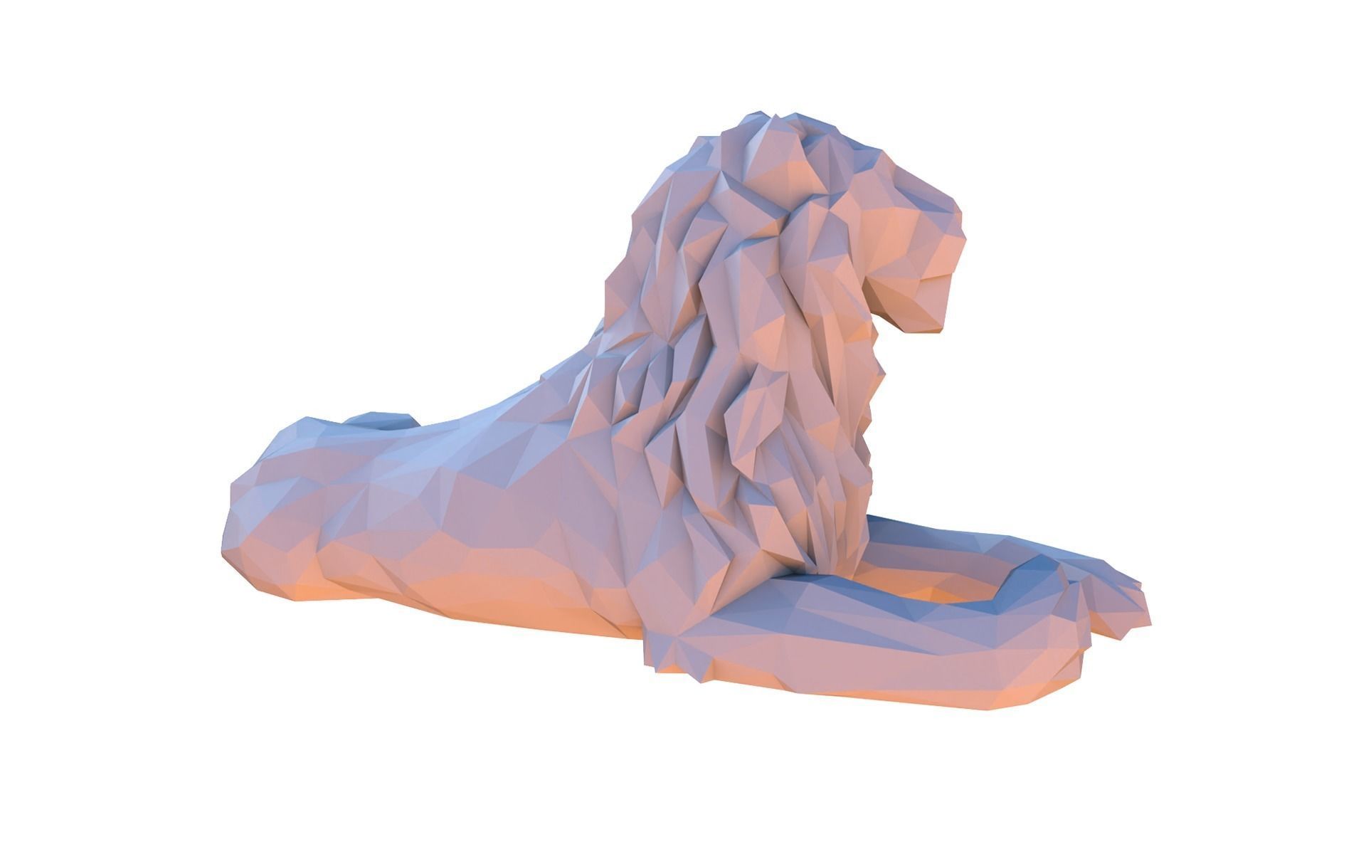 Cartoon lion 3D print model_3