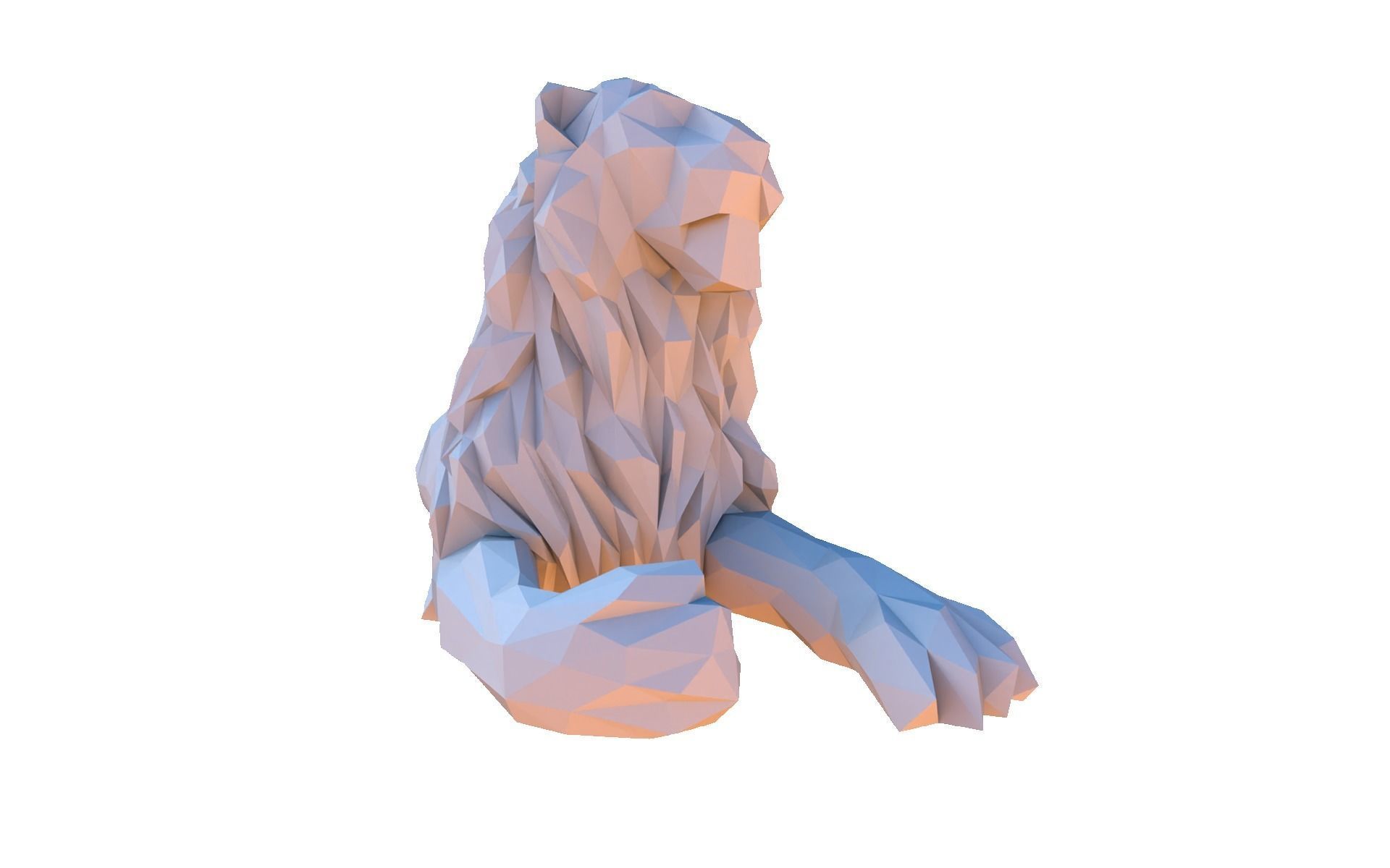Cartoon lion 3D print model_2