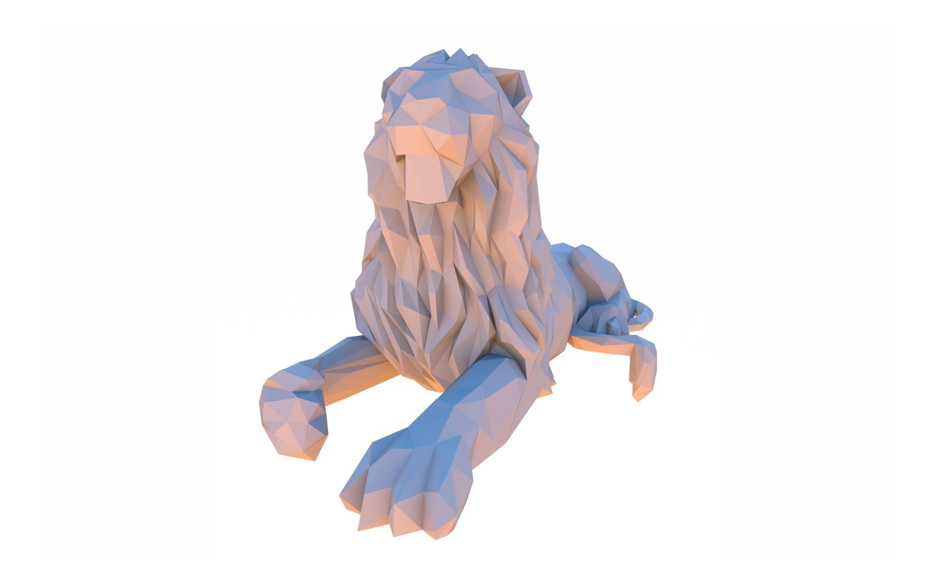 Cartoon lion 3D print model_7
