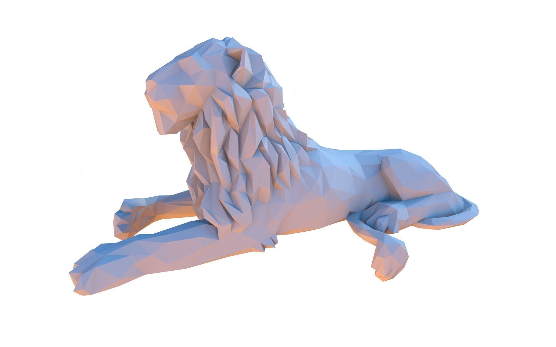 Cartoon lion 3D print model_5