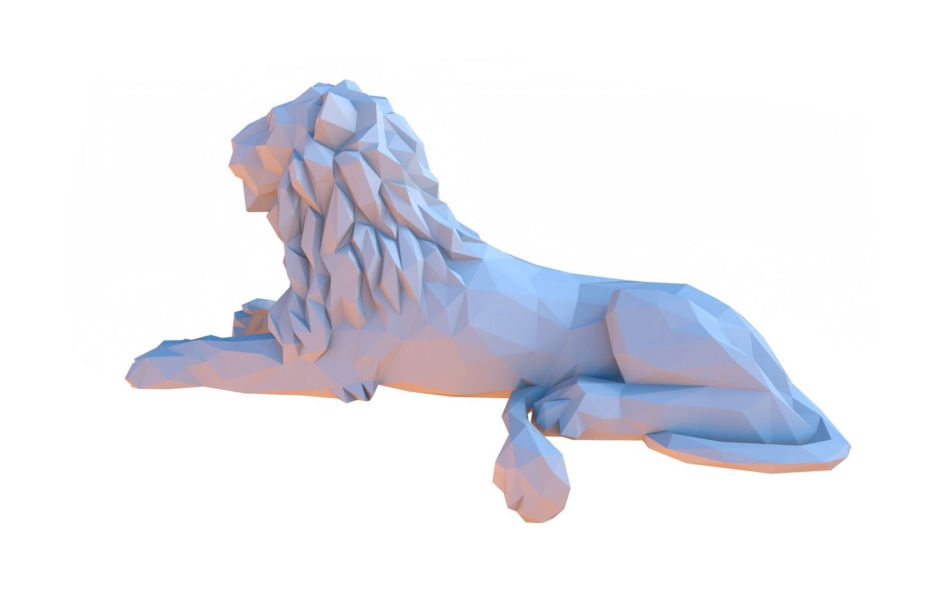 Cartoon lion 3D print model_4