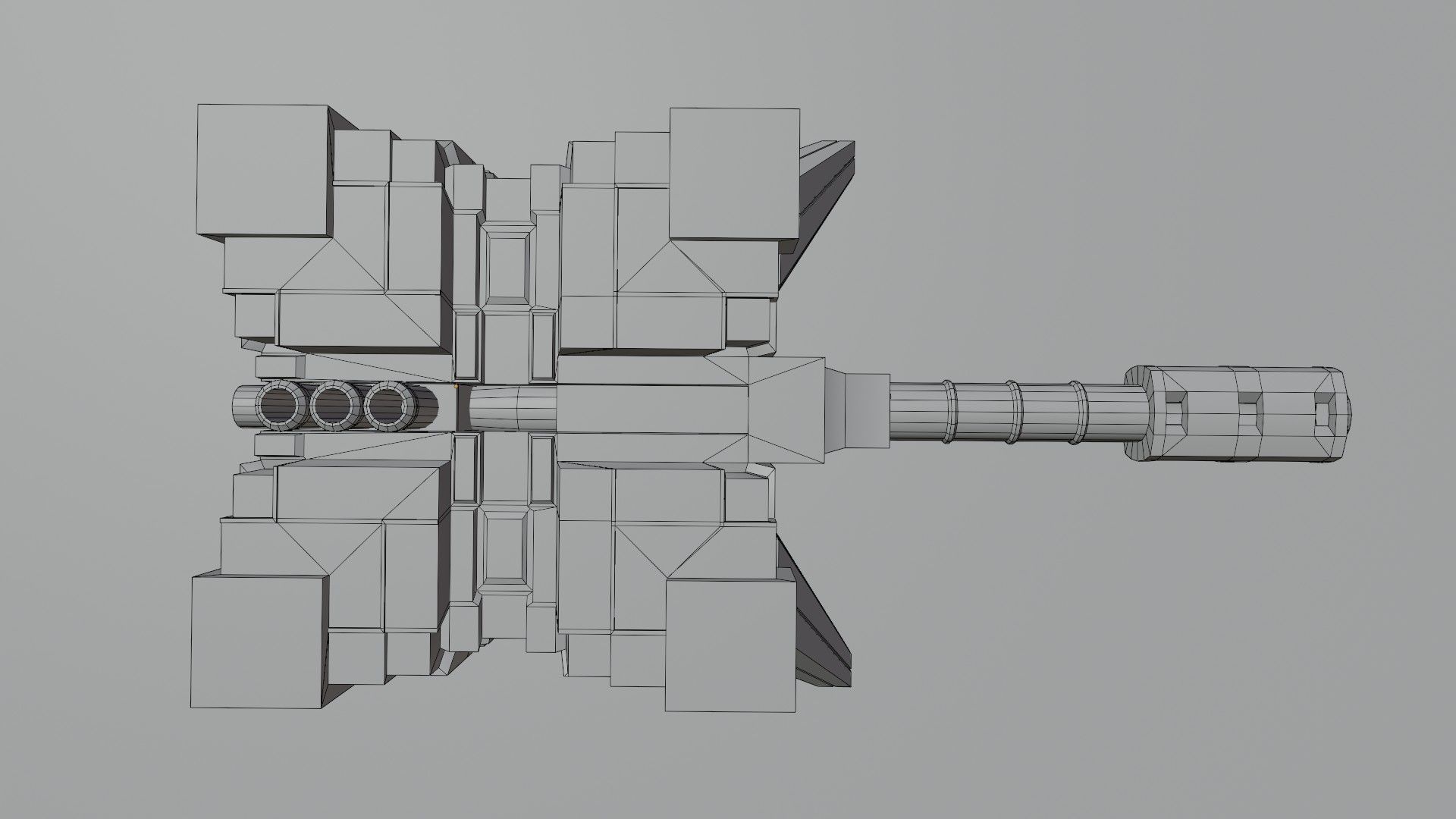 Sci-Fi Cannons 2-Pack Low-poly 3D model_8