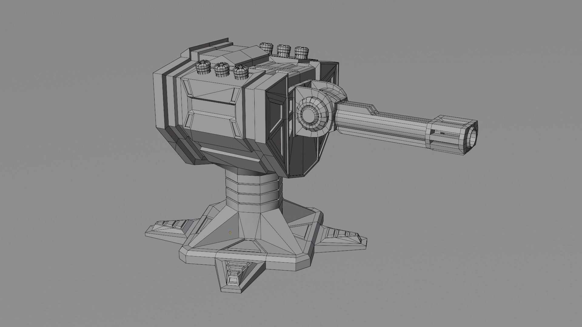 Sci-Fi Cannons 2-Pack Low-poly 3D model_16