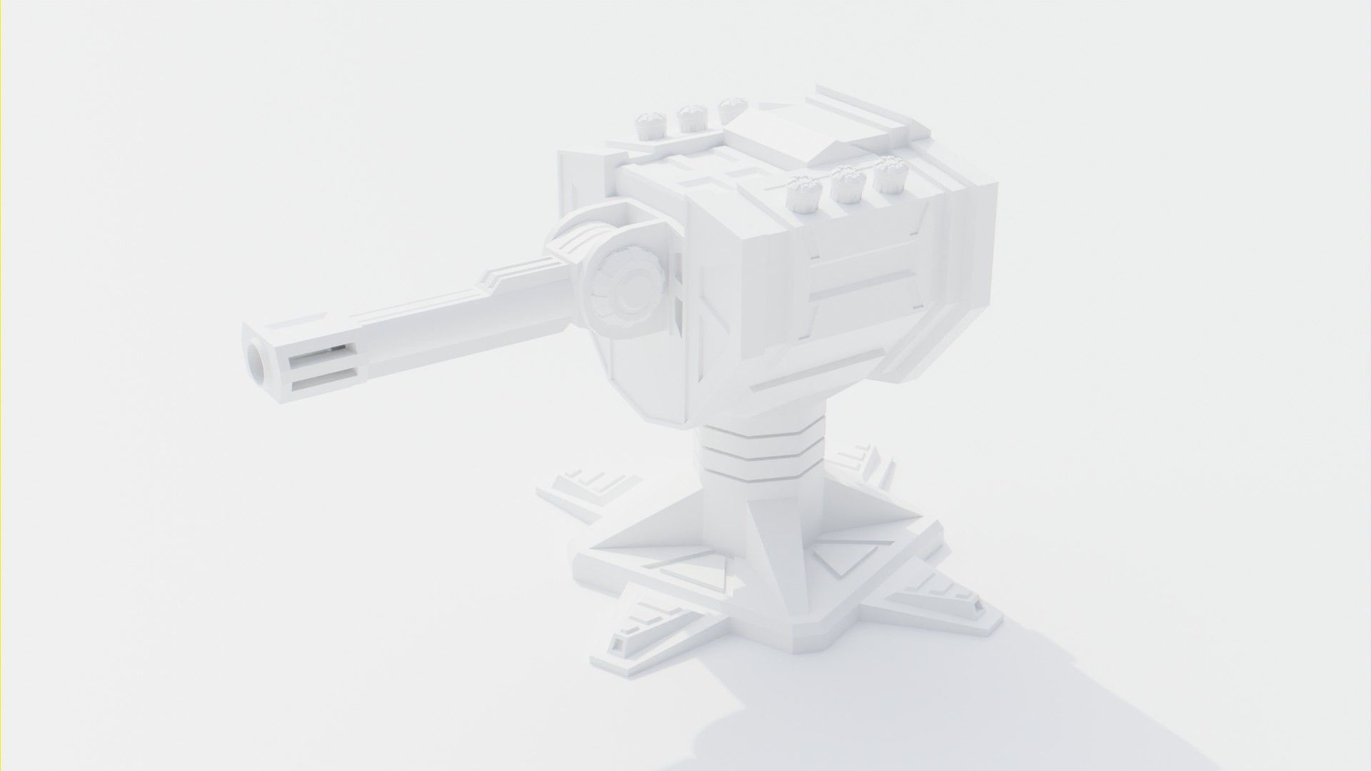 Sci-Fi Cannons 2-Pack Low-poly 3D model_15