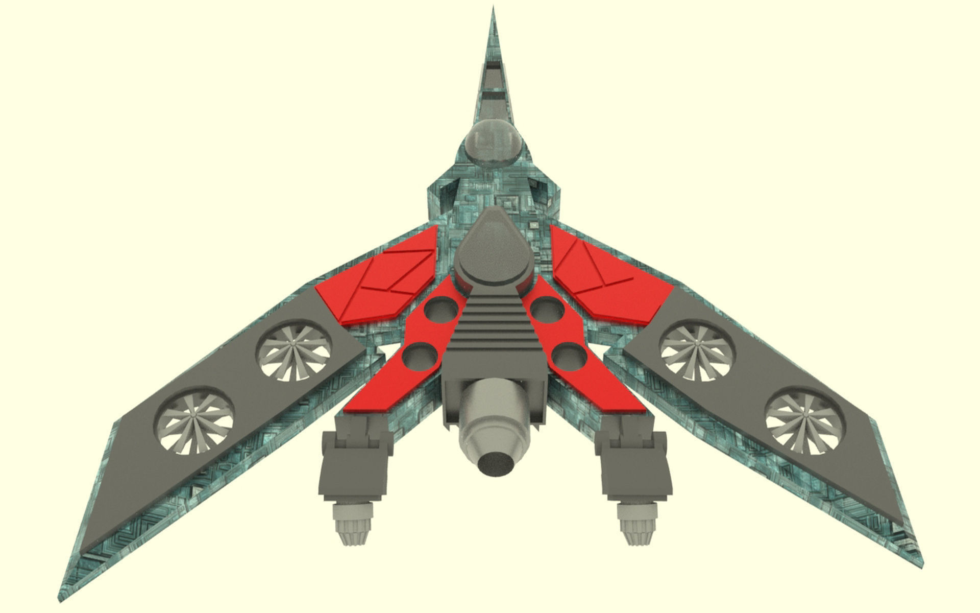 Zenit-TU Spaceship  Low-poly 3D model_1