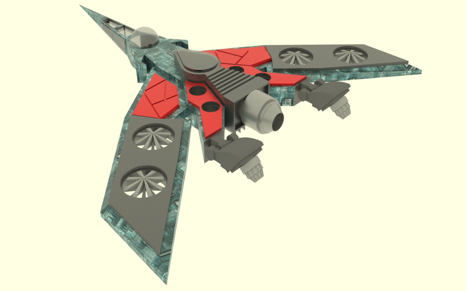 Zenit-TU Spaceship  Low-poly 3D model_2