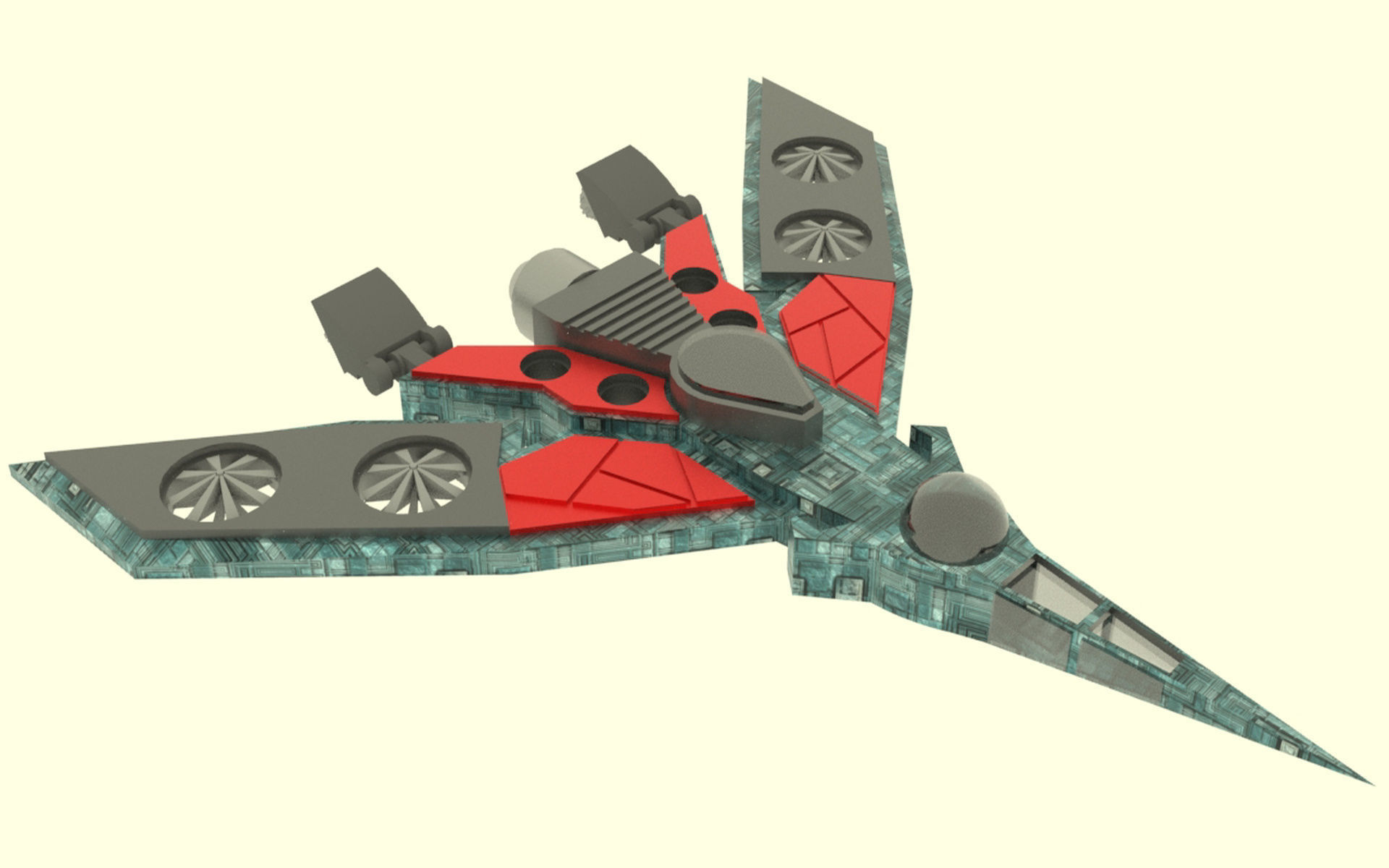 Zenit-TU Spaceship  Low-poly 3D model_4