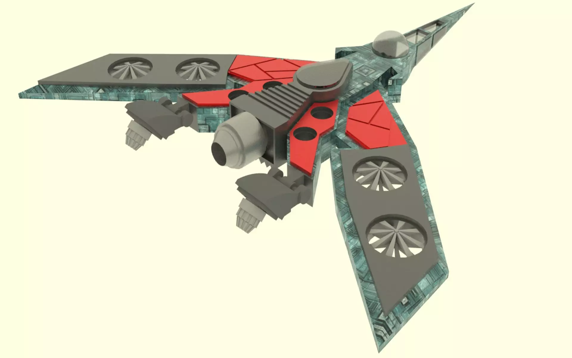 Zenit-TU Spaceship  Low-poly 3D model_0