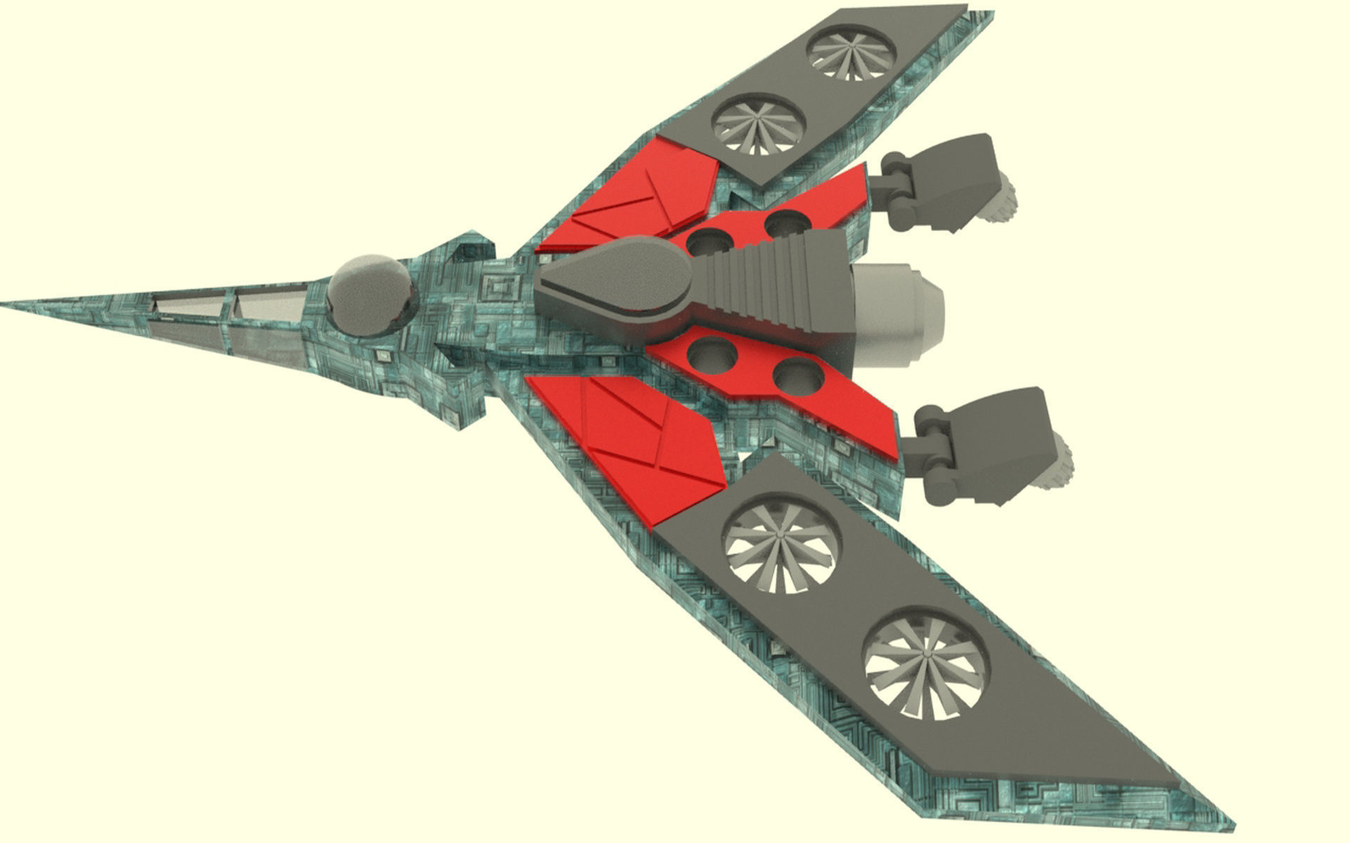 Zenit-TU Spaceship  Low-poly 3D model_5