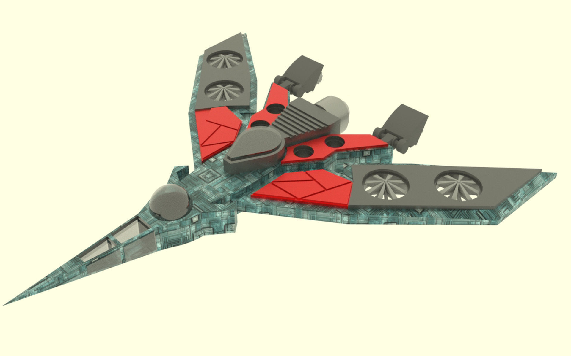 Zenit-TU Spaceship  Low-poly 3D model_6