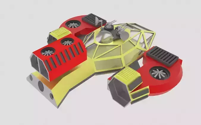 Jupiter - C Spaceship Low-poly 3D model