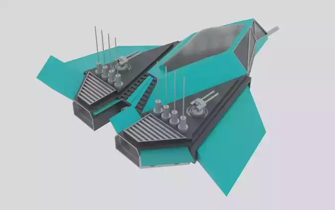 Jupiter - S Spaceship Low-poly 3D model