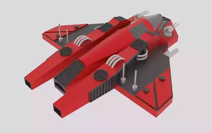Jupiter - T Spaceship Low-poly 3D model